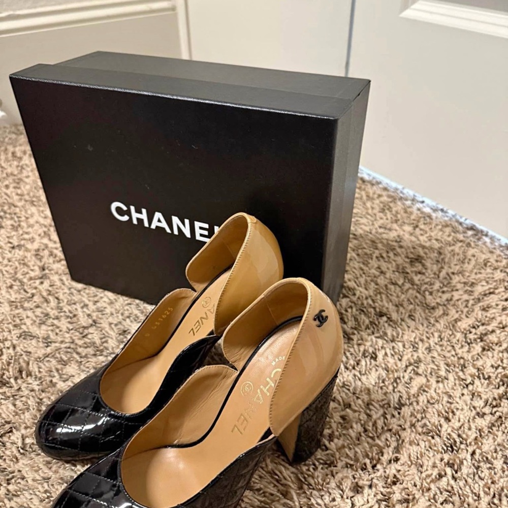 Chanel Black and Tan Women's Shoes